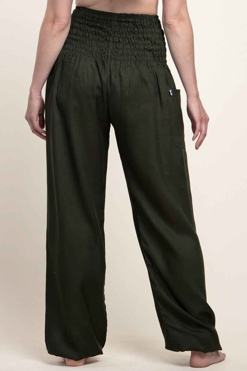 Extended Boho Green Artisan Haaremihousut