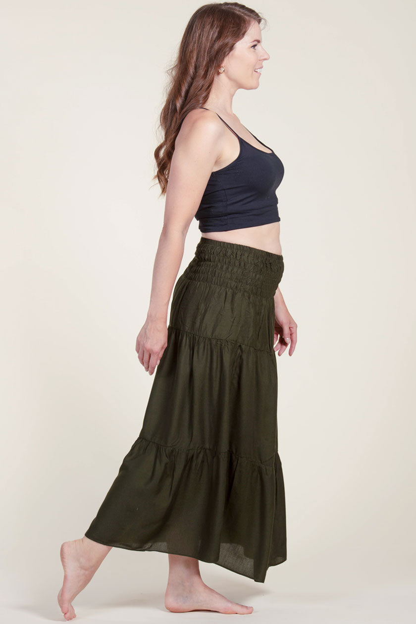 Boho Green Artisan Skirt