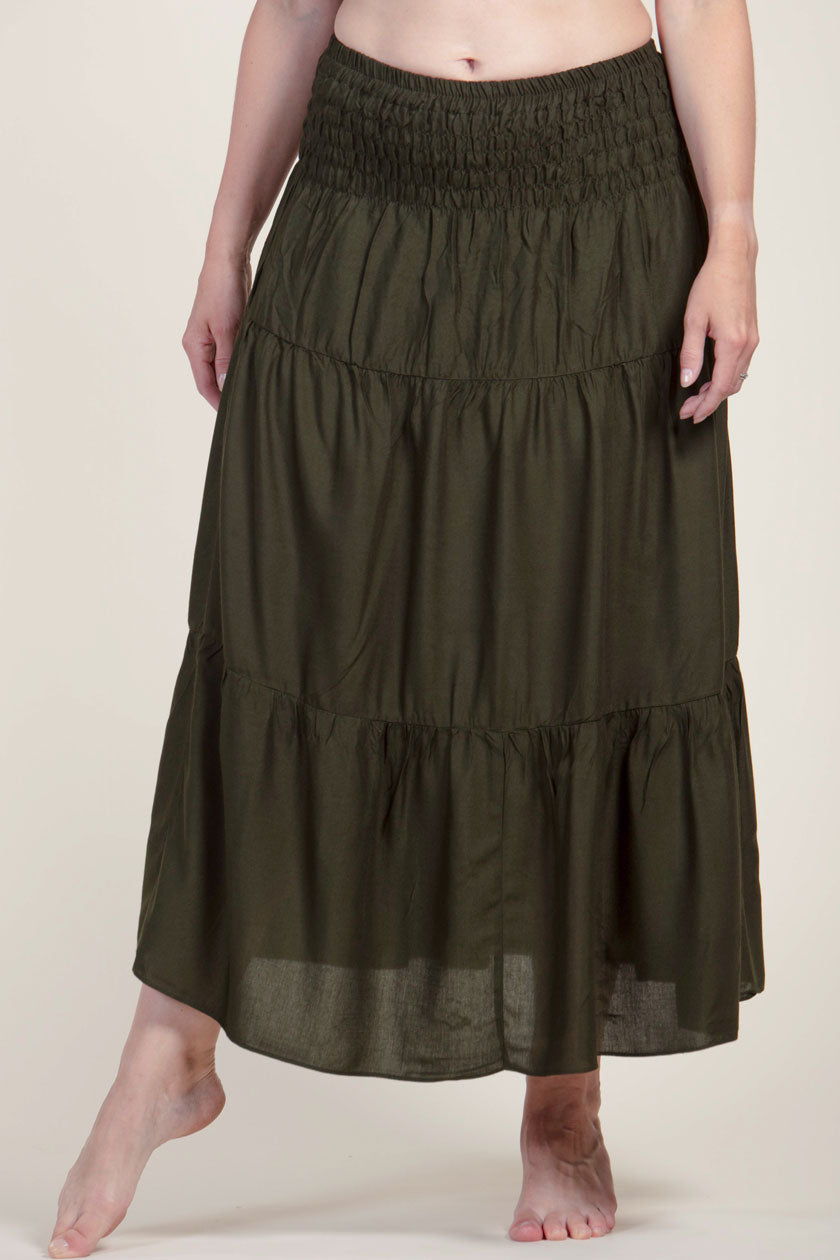 Boho Green Artisan Skirt