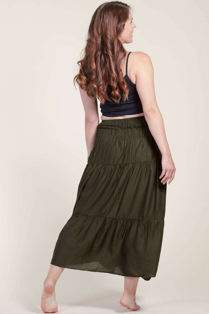 Boho Green Artisan Skirt
