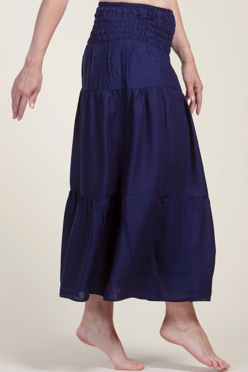 Boho Navy Artisan Skirt