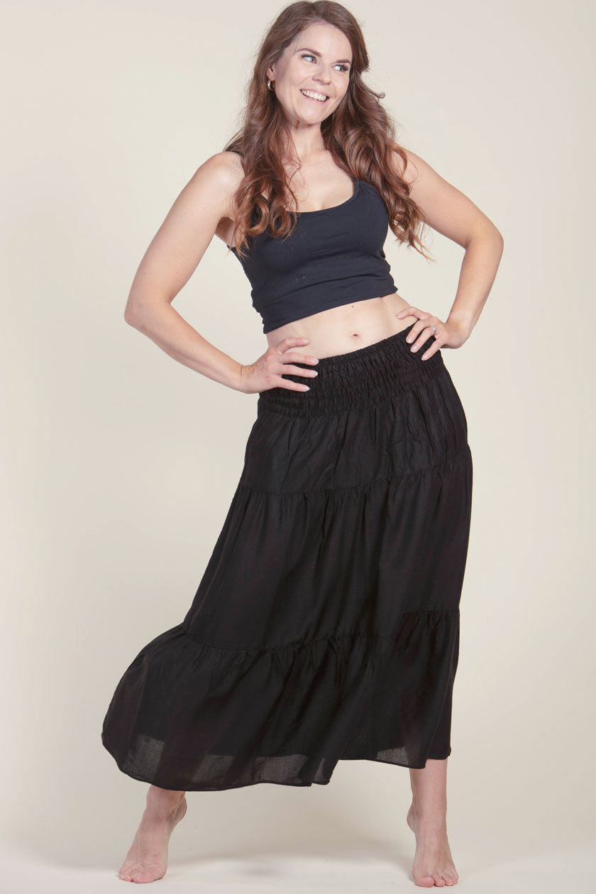 Boho Black Artisan Skirt