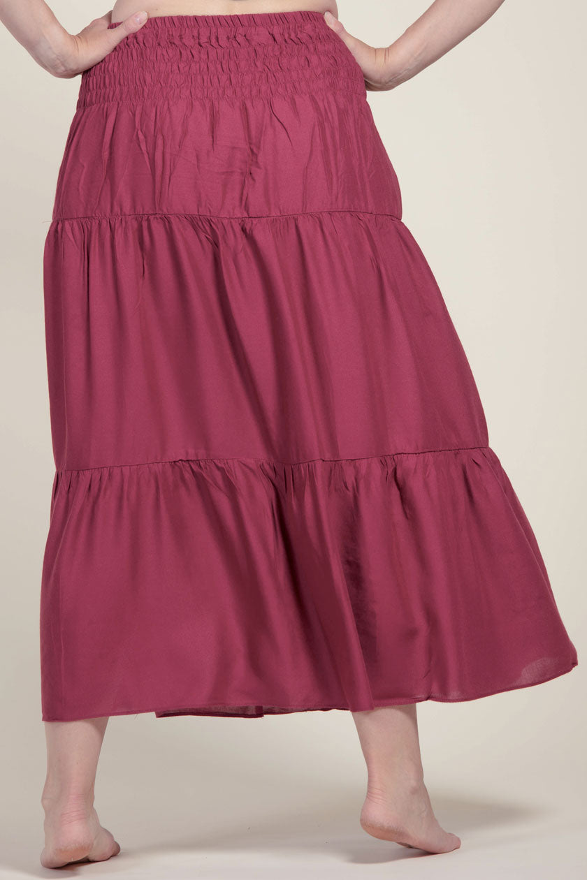 Boho Burgundy Artisan Skirt