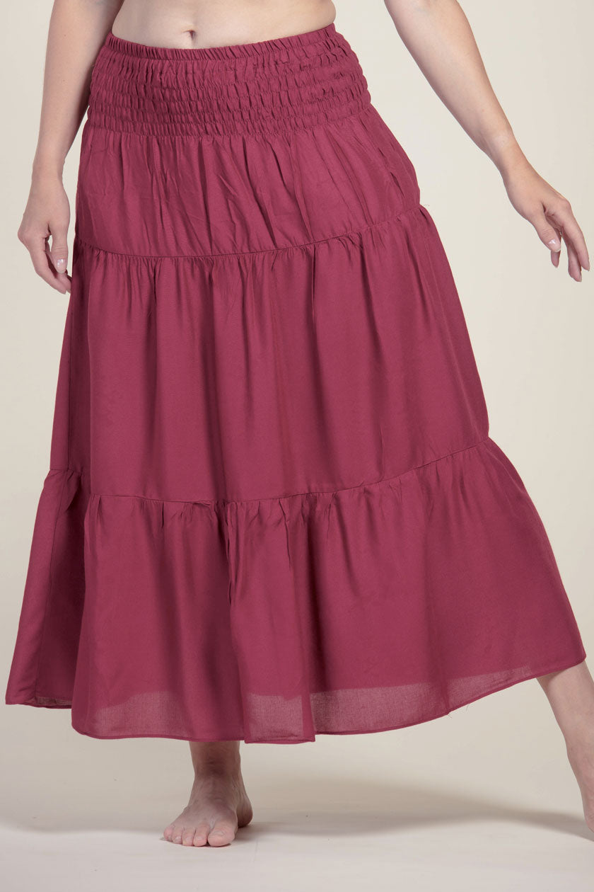Boho Burgundy Artisan Skirt