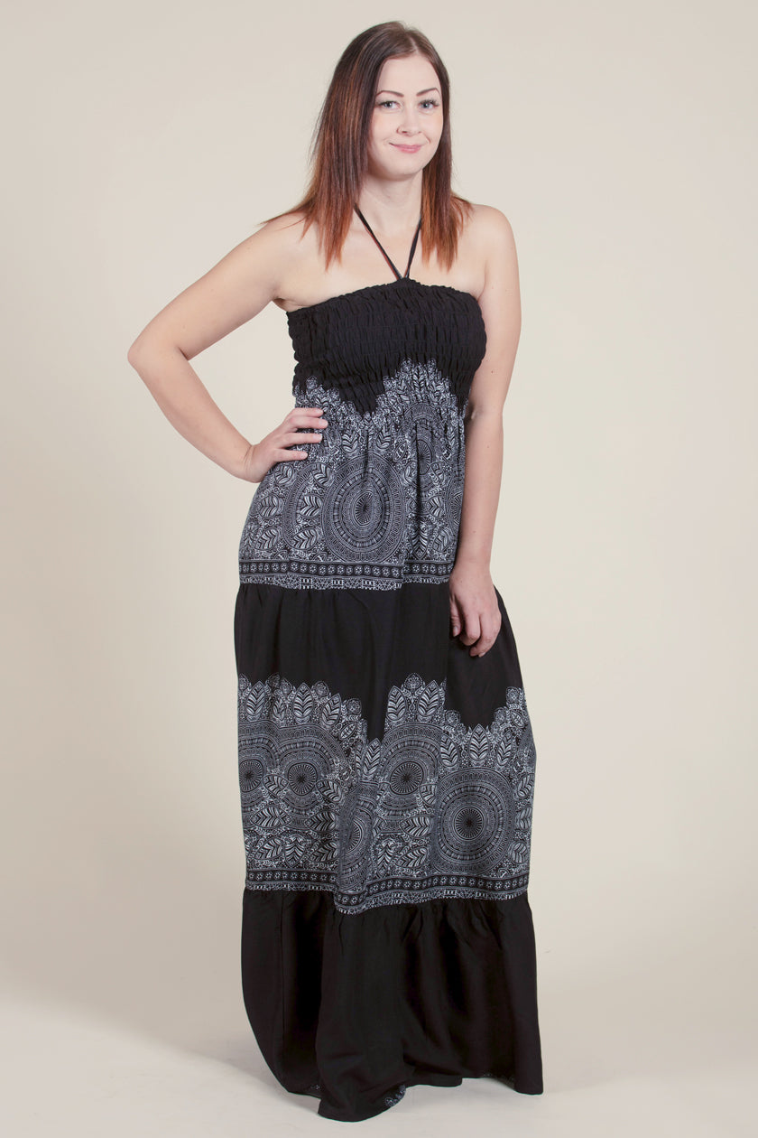 Border Mandala Black Artisan Bandeau Maksimekko