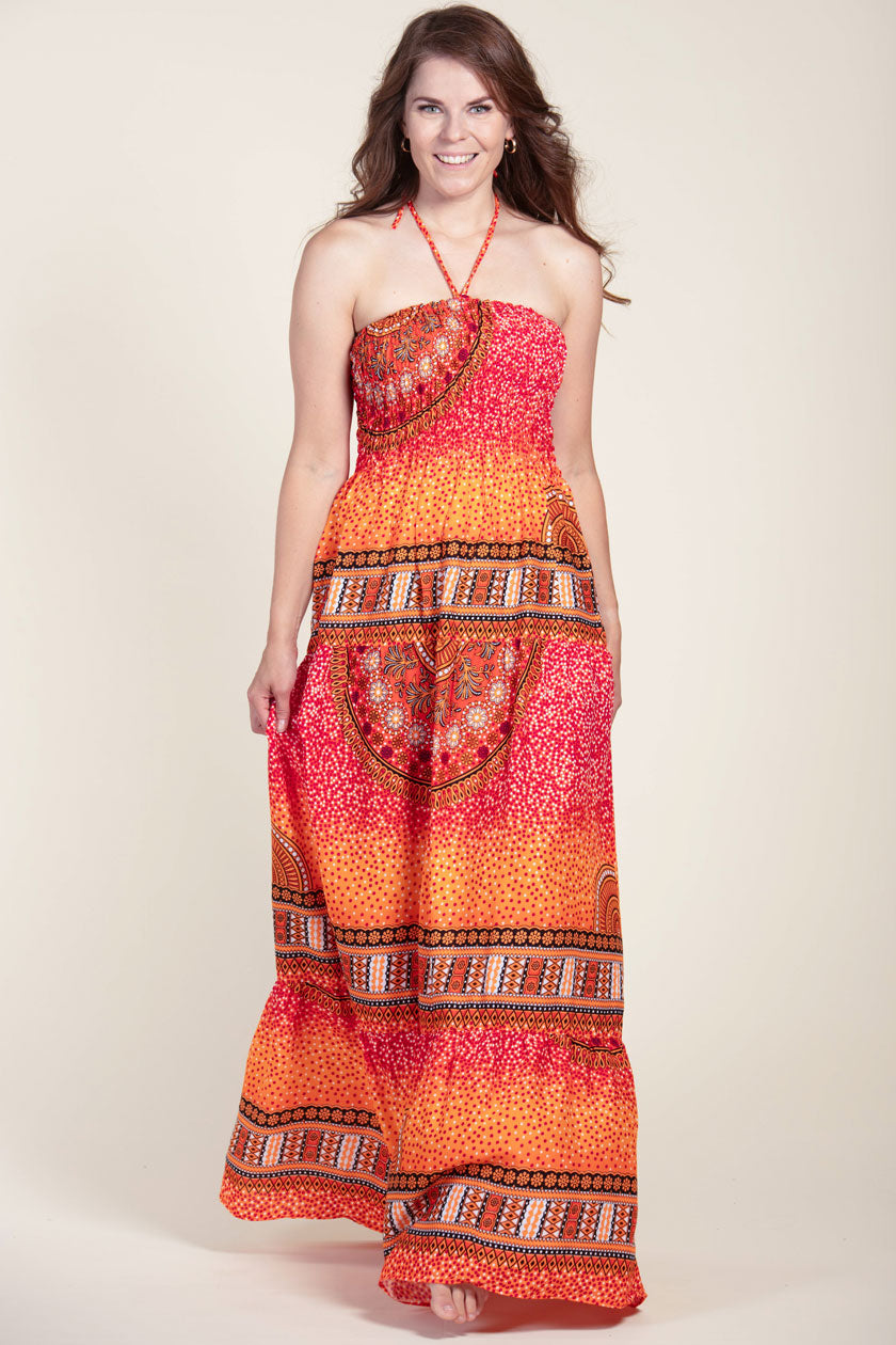 Chakra Orange Artisan Bandeau Maksimekko