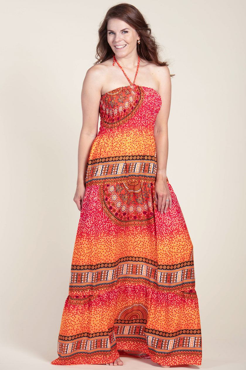 Chakra Orange Artisan Bandeau Maksimekko