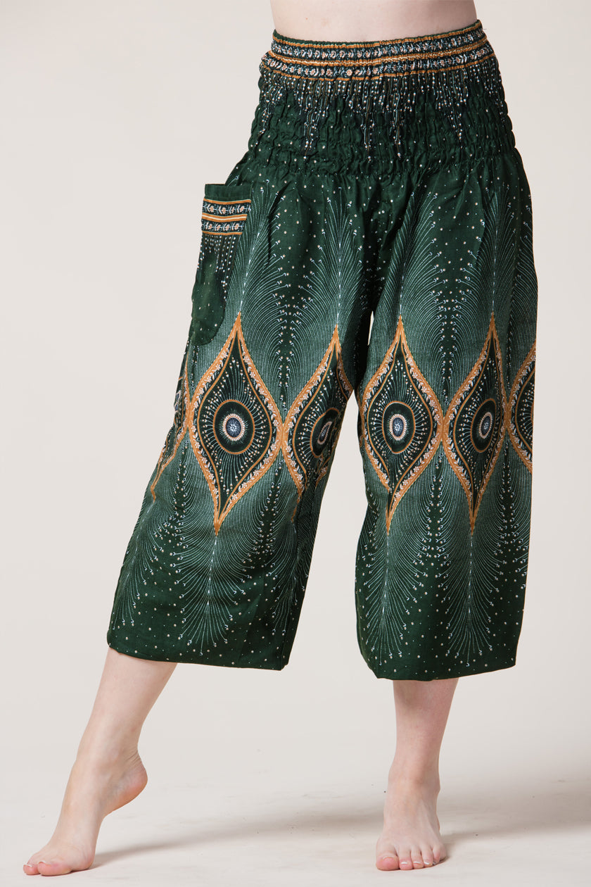Diamond Peacock Green Artisan Haaremihousut