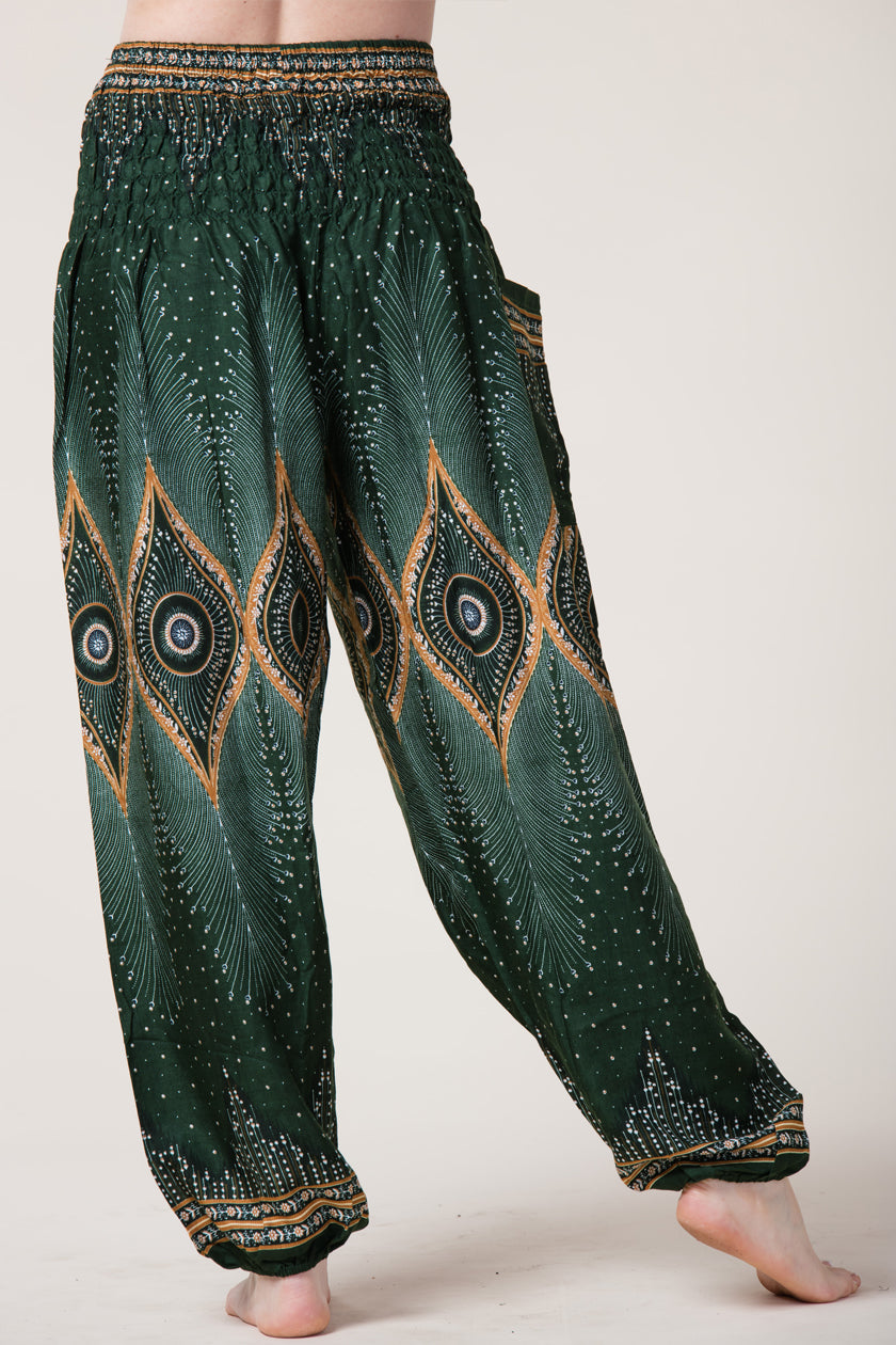 Diamond Peacock Green Artisan Haaremihousut