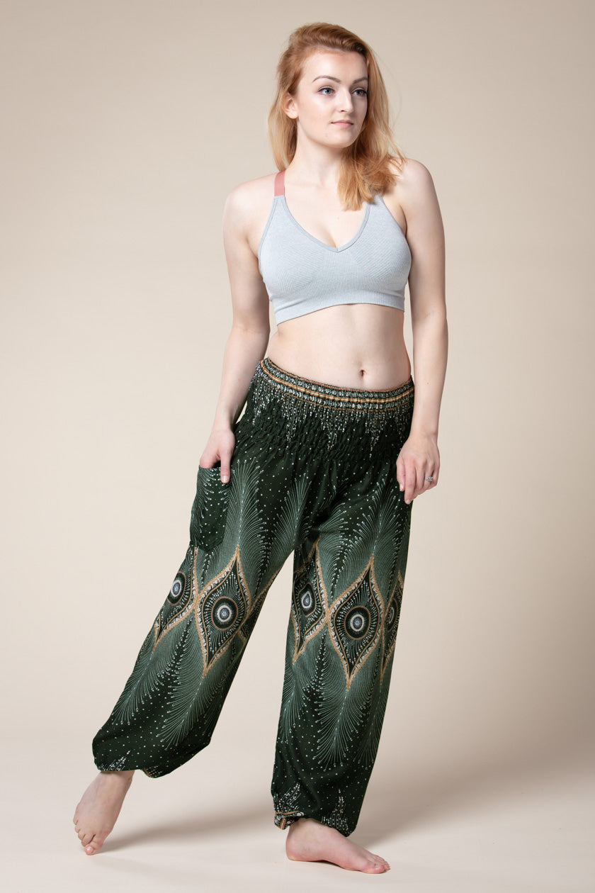 Diamond Peacock Green Artisan Haaremihousut