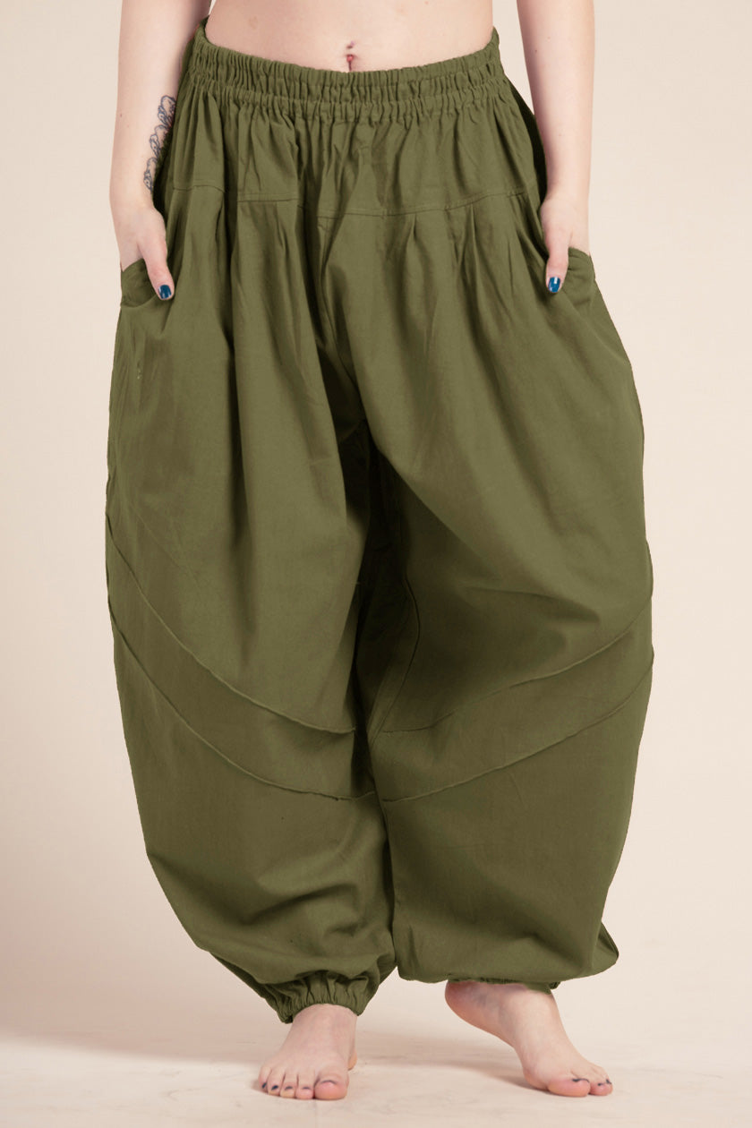 Djinn Olive Bomulls Artisan Harembyxor