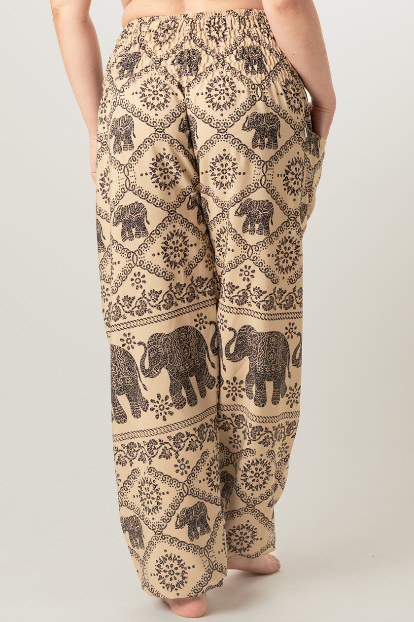 Extended Bandanna Beige Elephant Artisan Haaremihousut