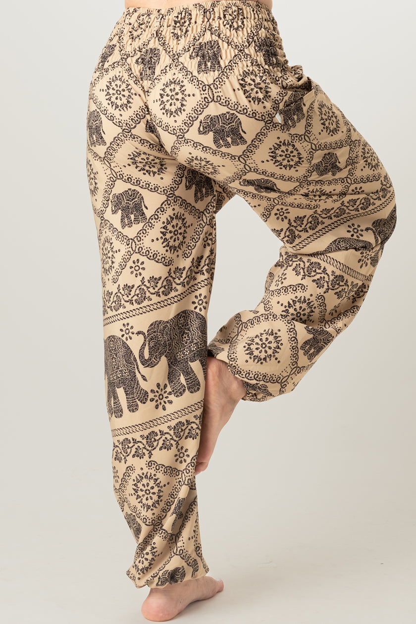 Extended Bandanna Beige Elephant Artisan Haaremihousut