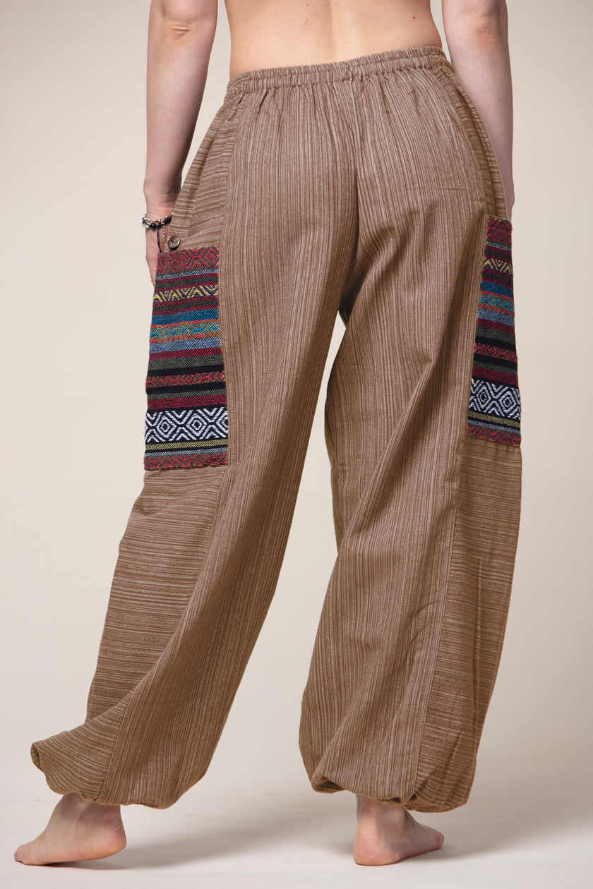 Hill Tribe Unisex Khaki Artisan Haaremihousut