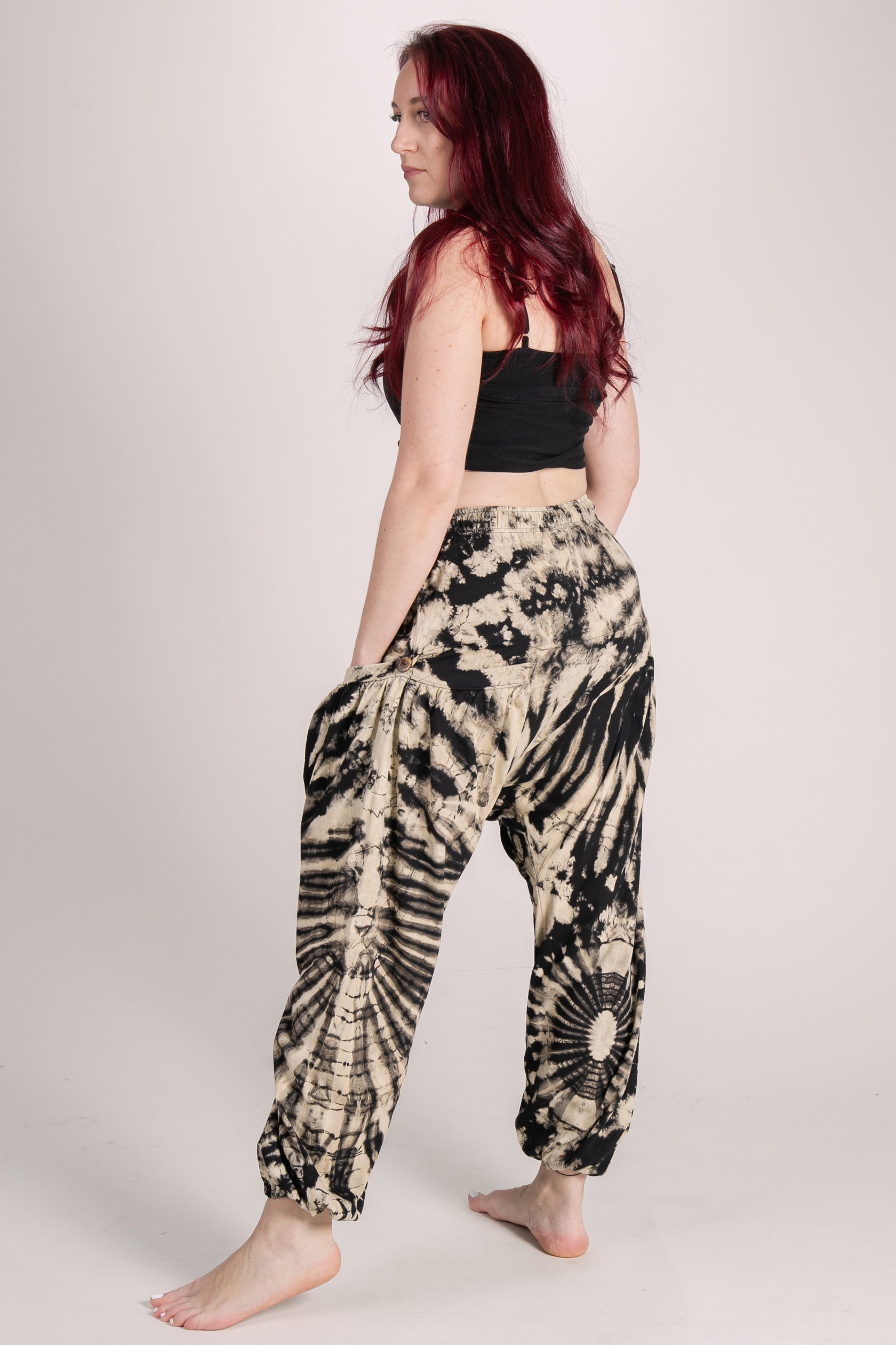 Jungle Burst Black & White Artisan Haaremihousut