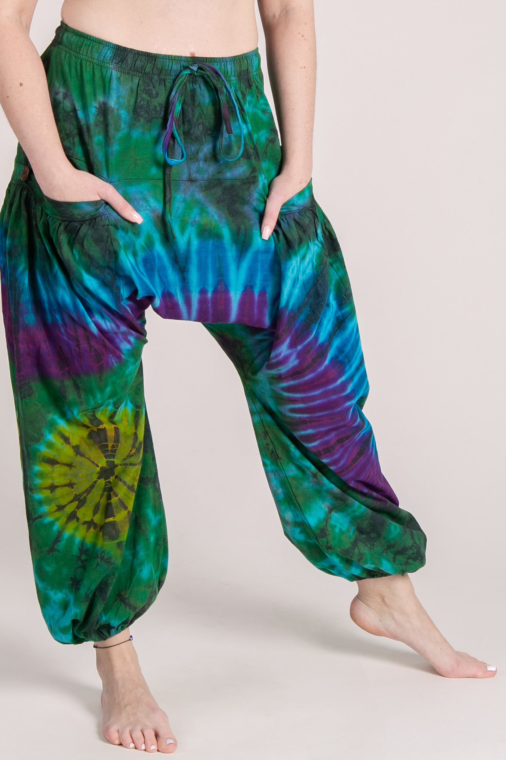 Jungle Burst Teal Glow Artisan Haaremihousut