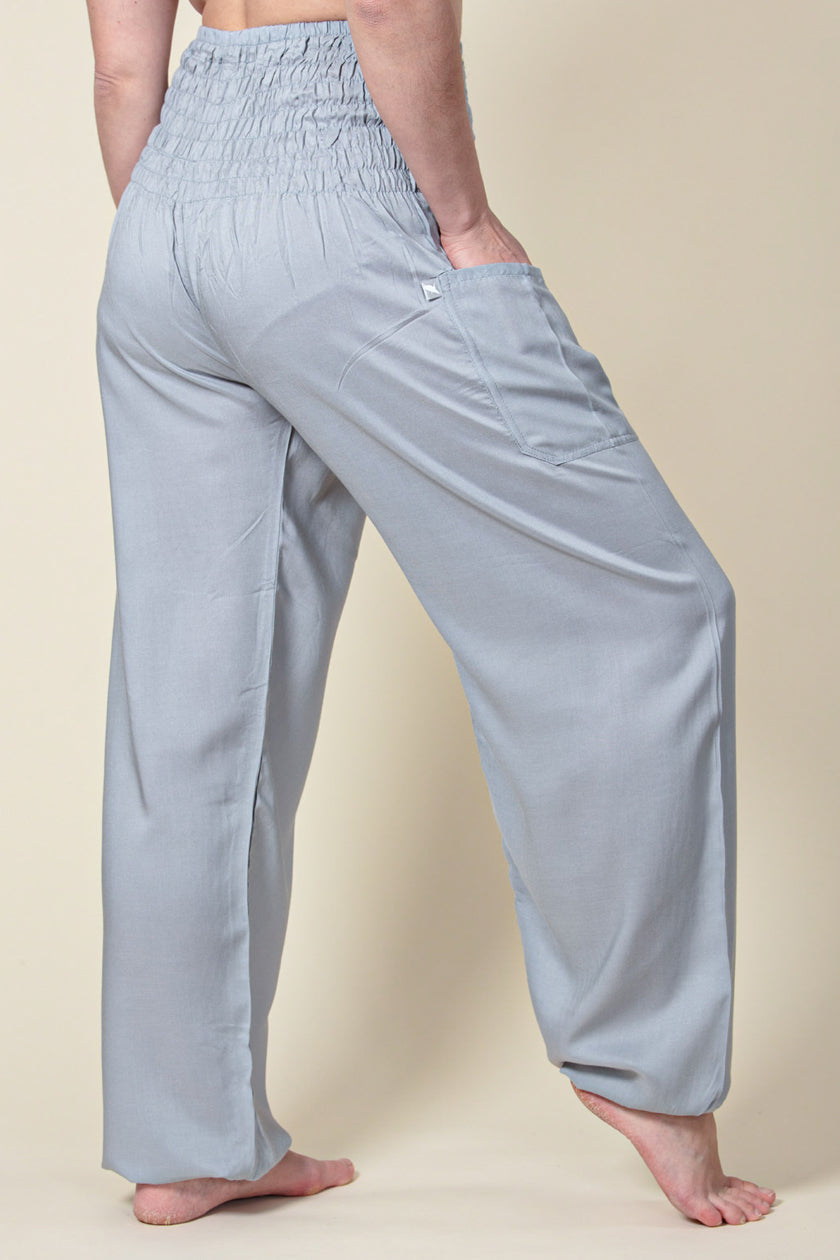 Extended Boho Gray Artisan Harem Pants