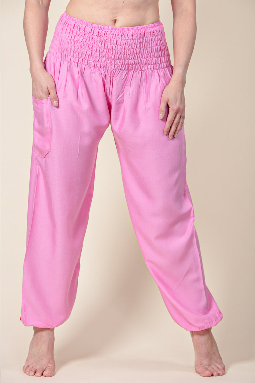 Boho Pink Artisan Harem Pants