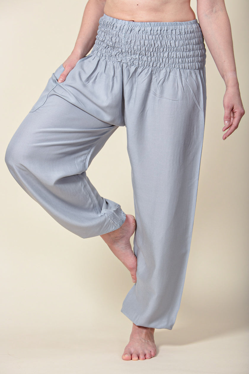 Boho Gray Artisan Harem Pants