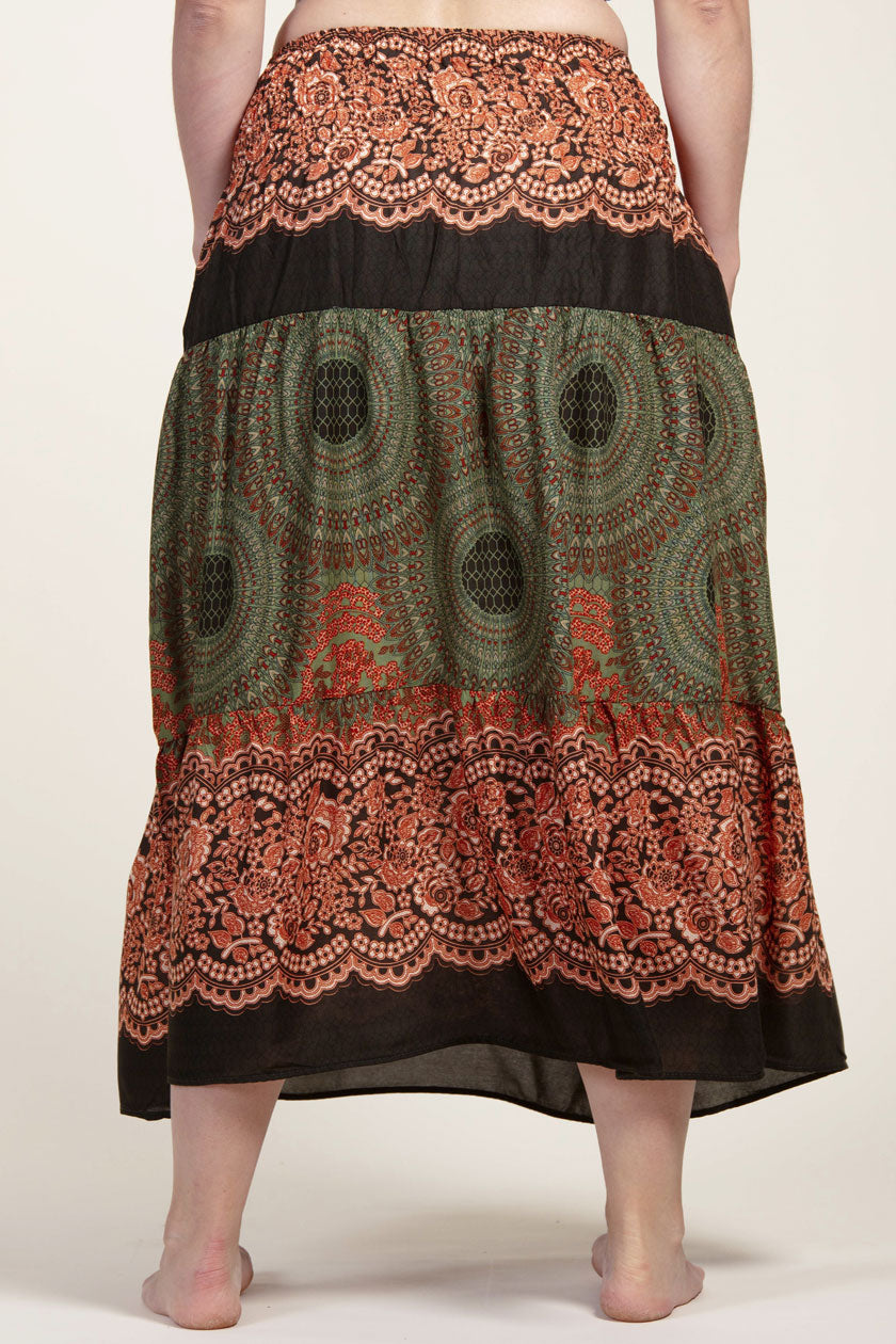 Mandala Olive Artisan Skirt