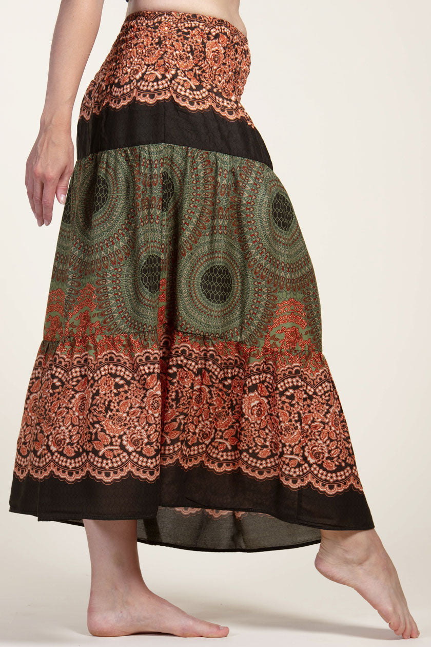 Mandala Olive Artisan Skirt