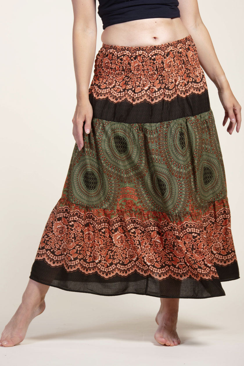 Mandala Olive Artisan Skirt