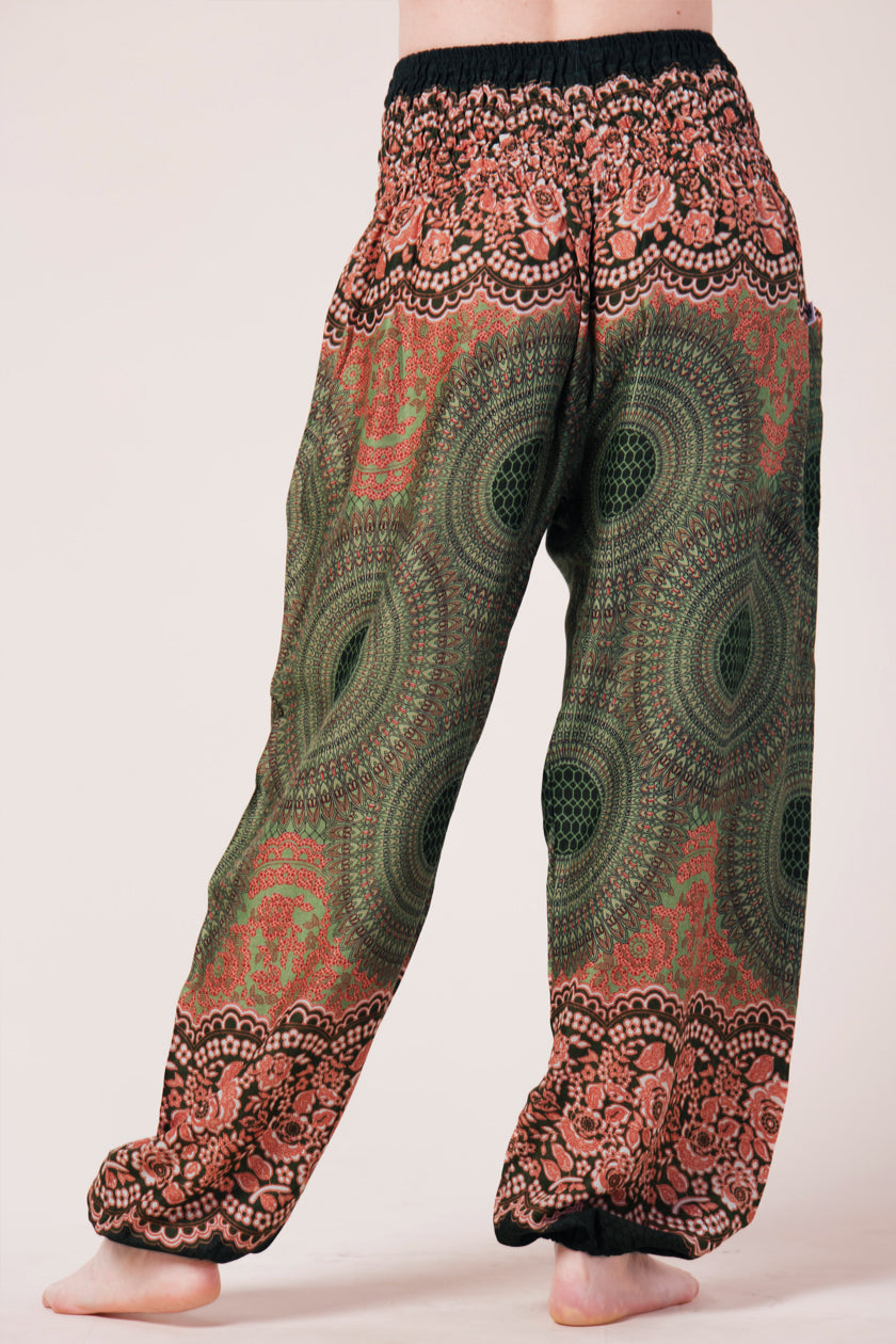 Mandala Olive Artisan Harem Pants