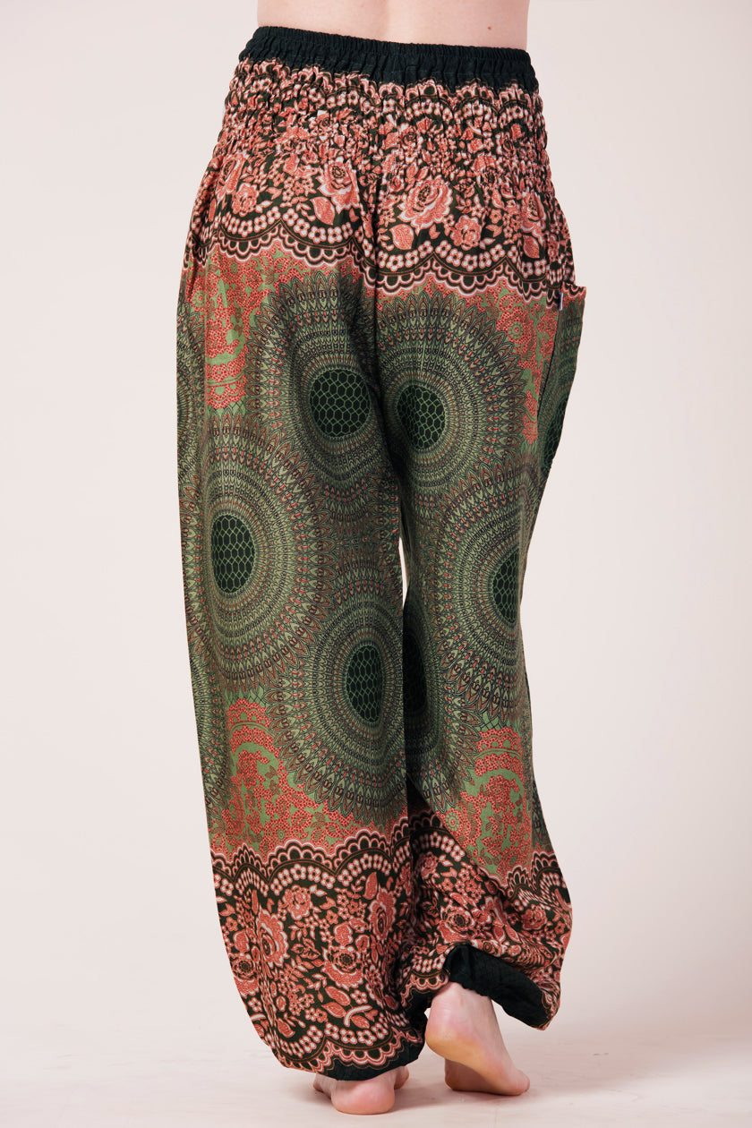 Mandala Olive Artisan Harem Pants
