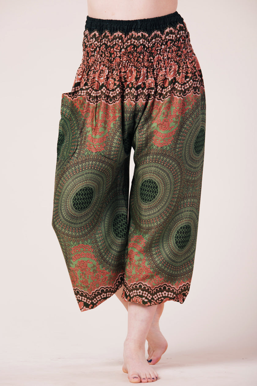 Mandala Olive Artisan Harem Pants