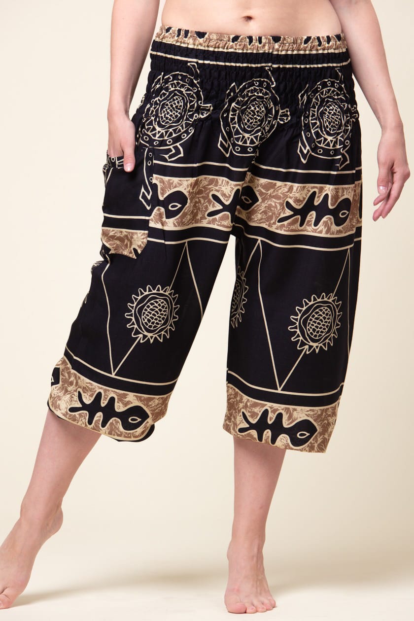Mayan Turtle Gold Artisan Harem Pants