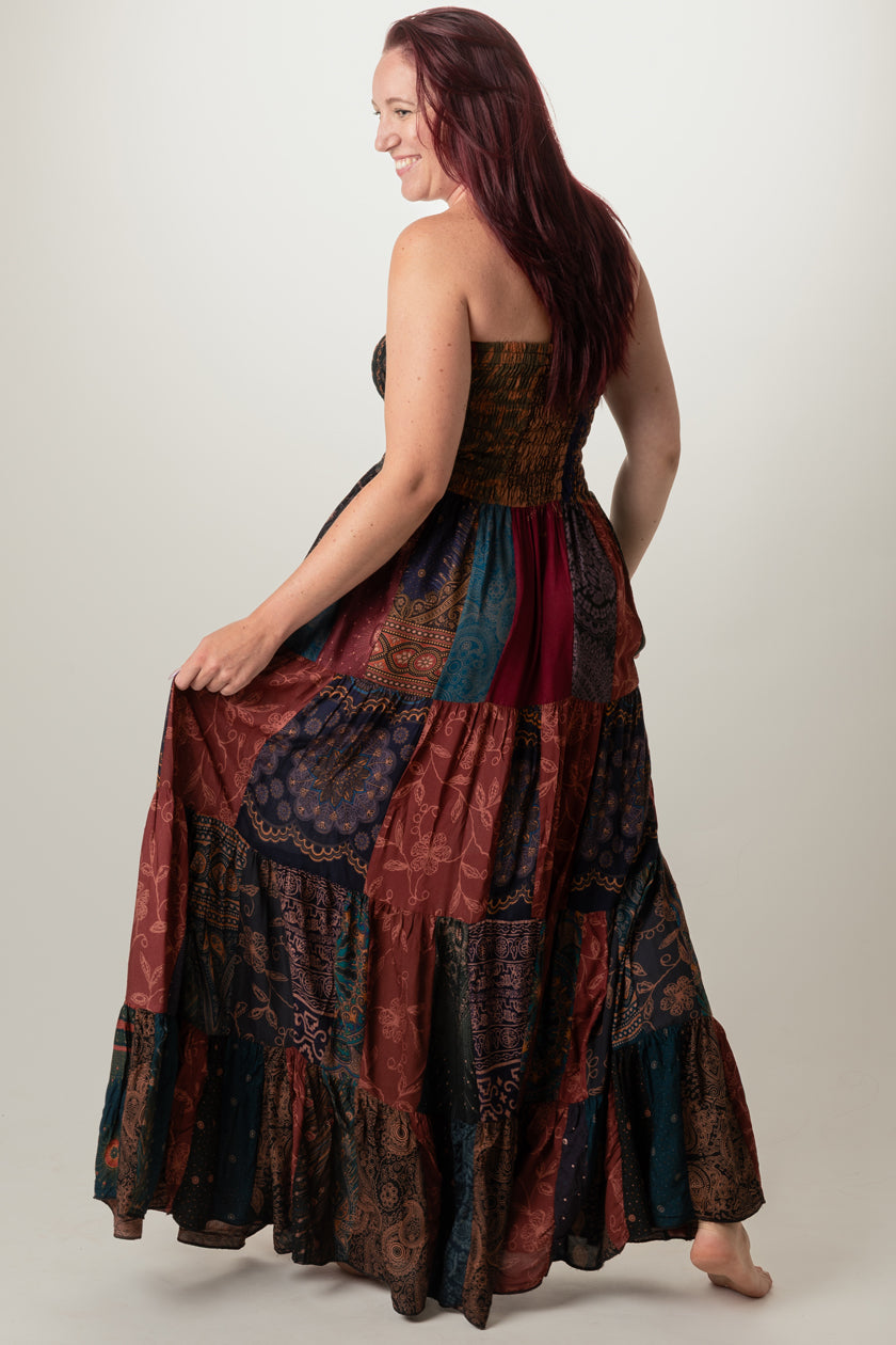 Surplus Bohemian Orange Artisan Bandeau Maxi Dress