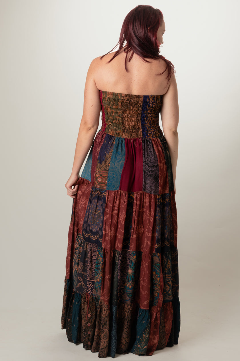 Surplus Bohemian Orange Artisan Bandeau Maxi Dress