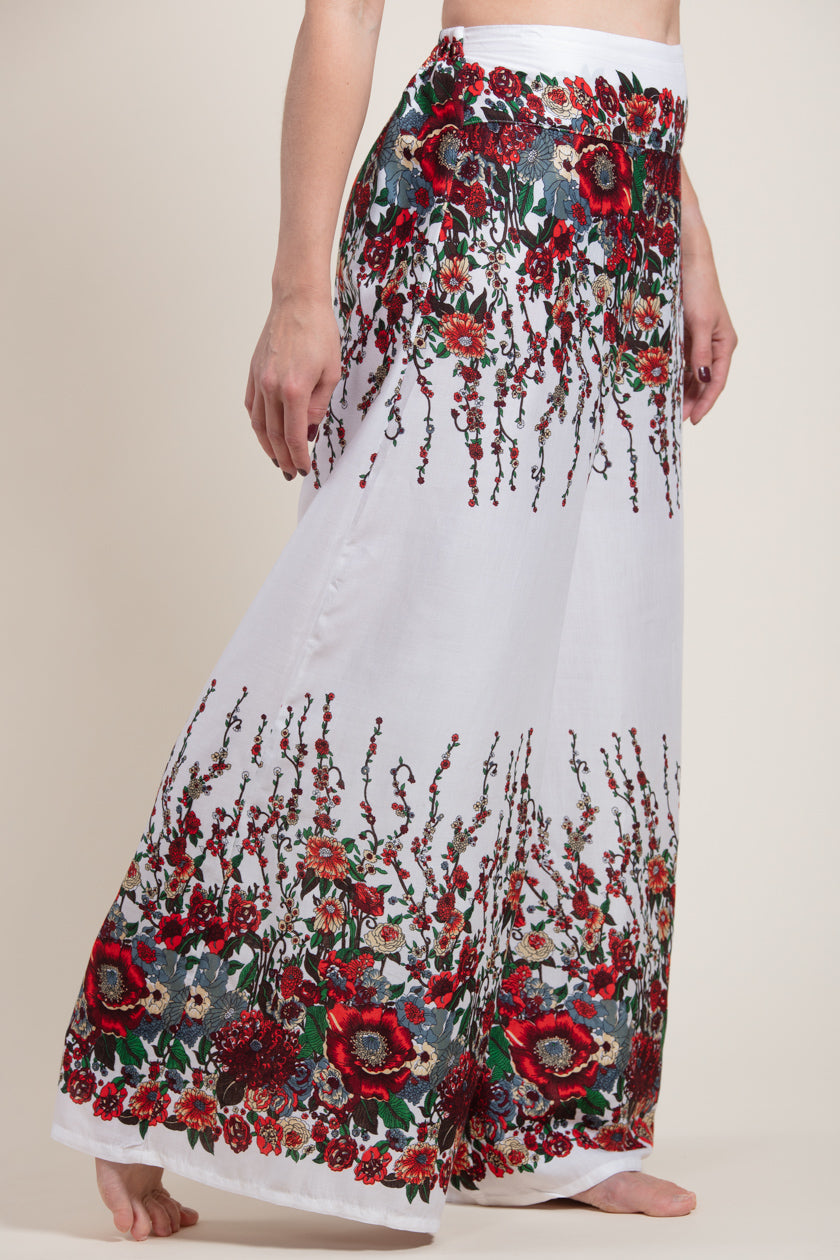 Floral White Artisan Palace Pants