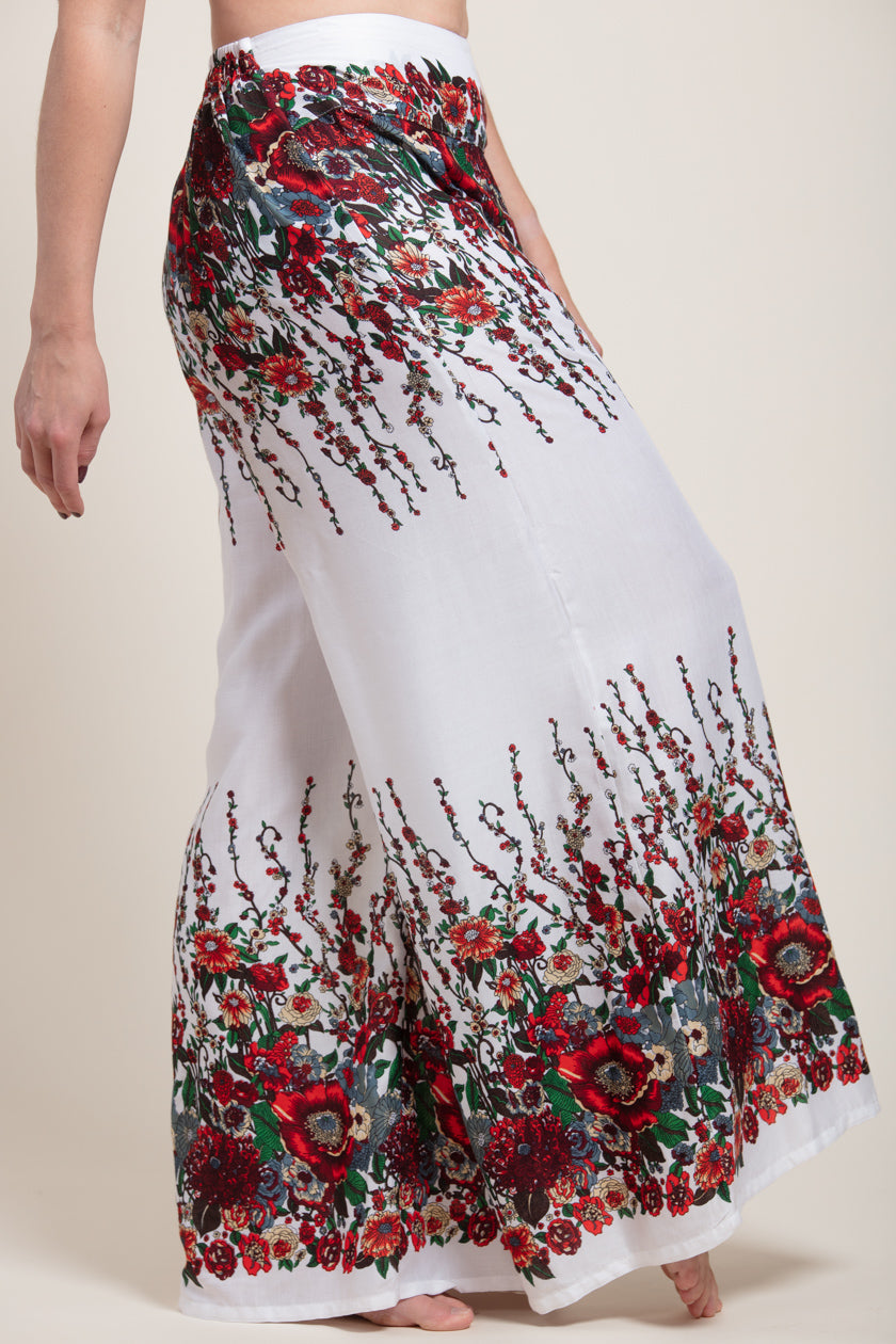 Floral White Artisan Palace Pants