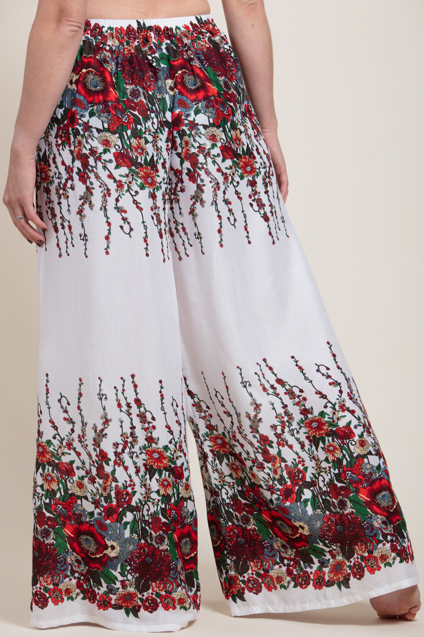 Floral White Artisan Palace Pants
