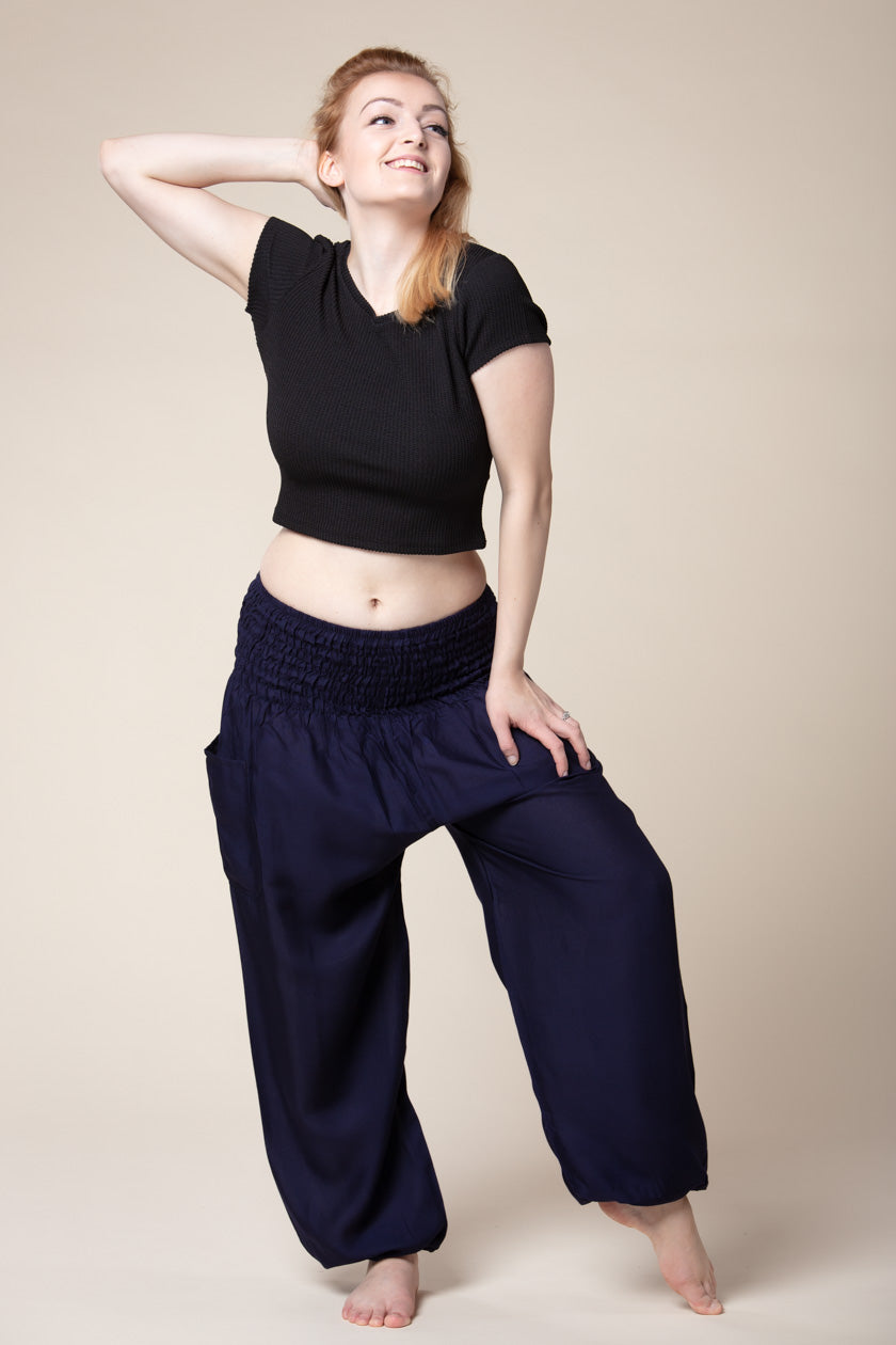 Boho Navy Artisan Harem Pants