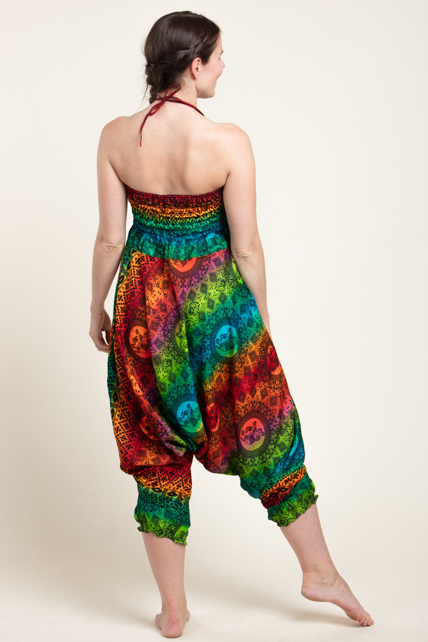 Rainbow Elephant Artisan Jumpsuit Harem pants