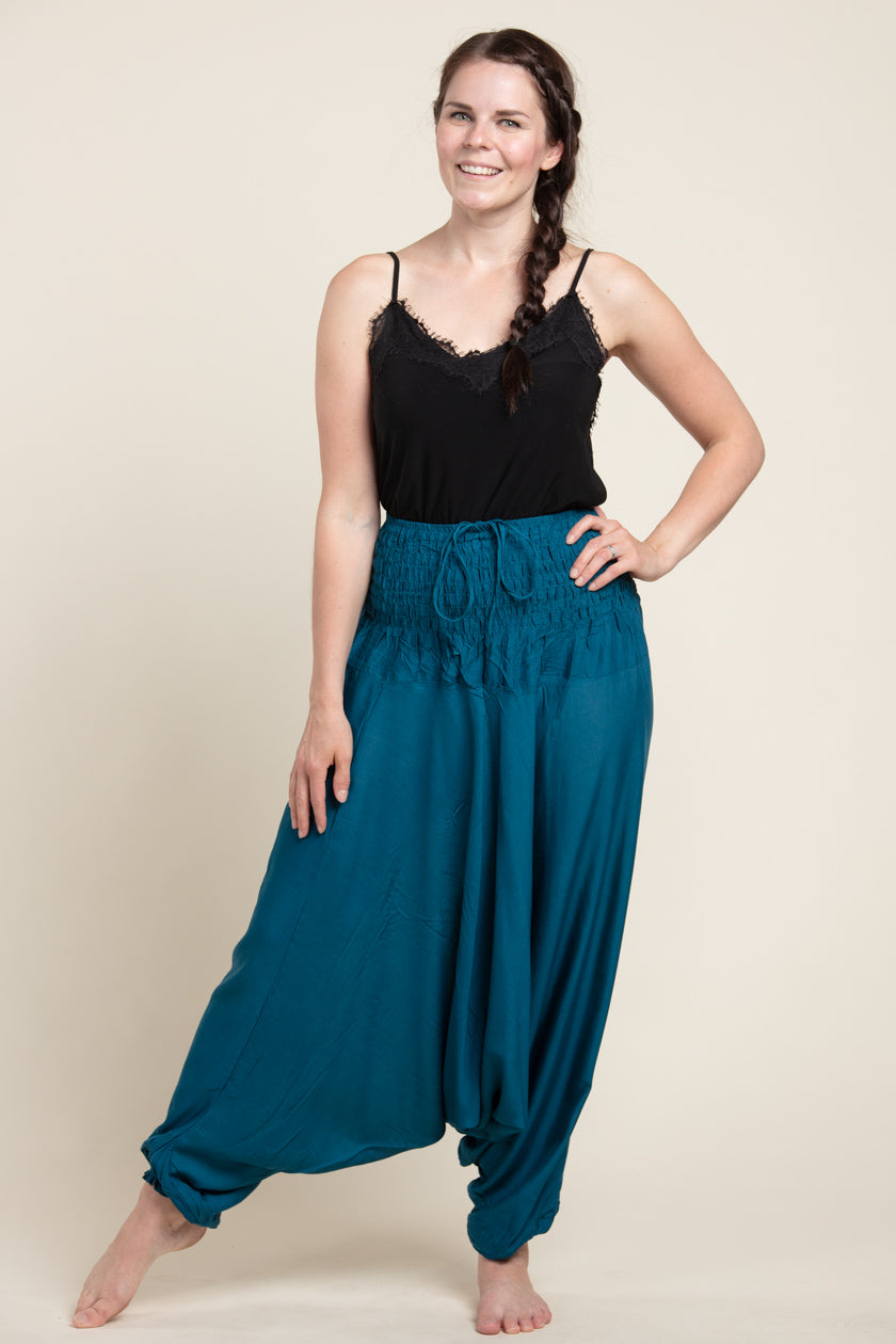 Boho Aqua Artisan Jumpsuit Haaremihousut