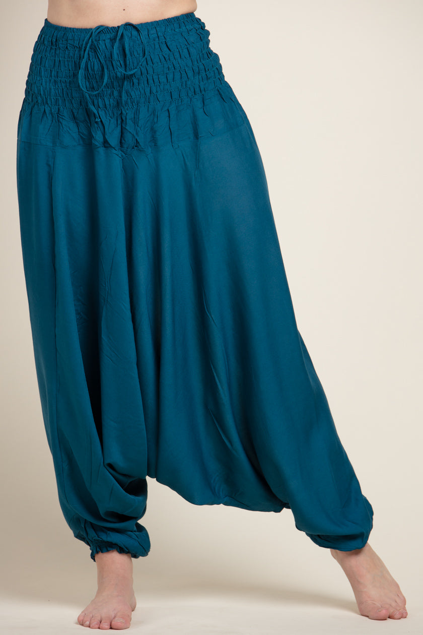 Boho Aqua Artisan Jumpsuit Haaremihousut