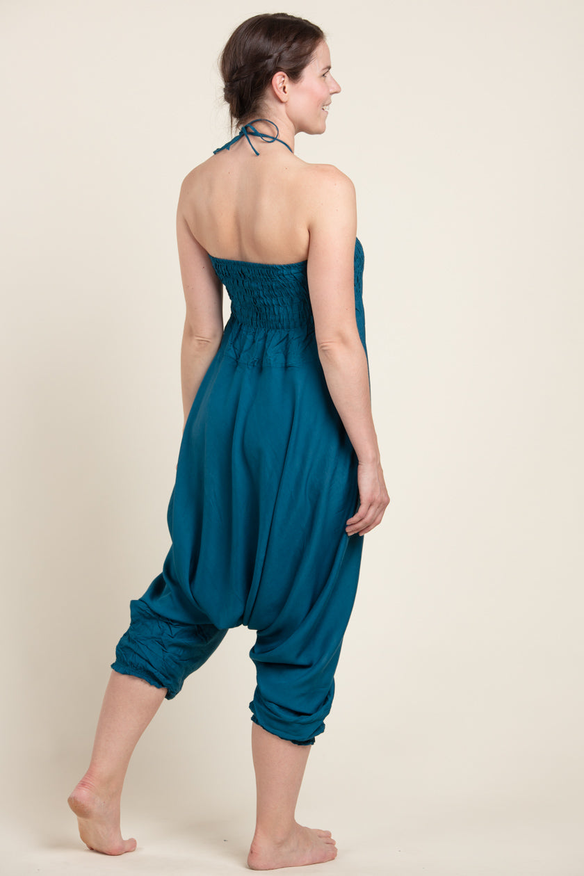 Boho Aqua Artisan Jumpsuit Haaremihousut