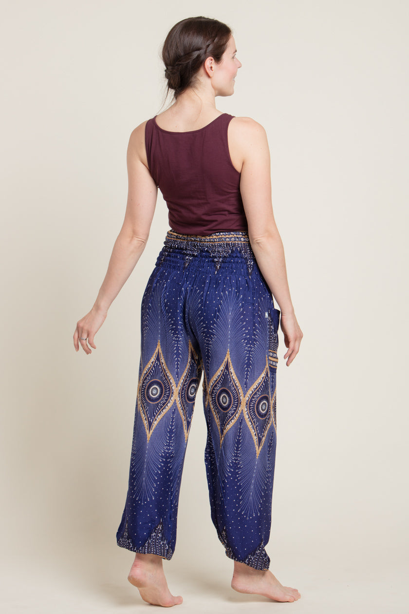 Diamond Peacock Blue Artisan Harem Pants