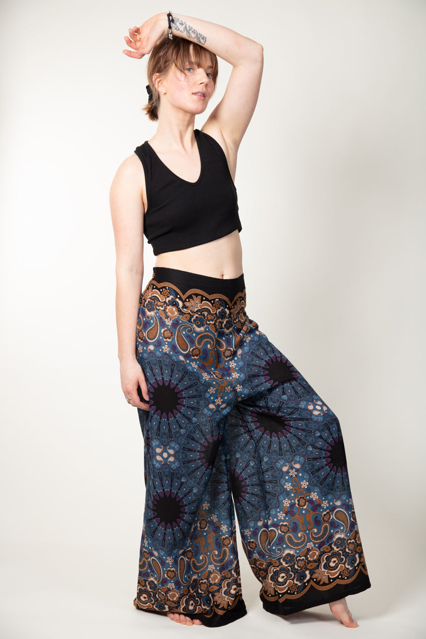 Paisley Mandala Navy Bronze Artisan Palace Pants