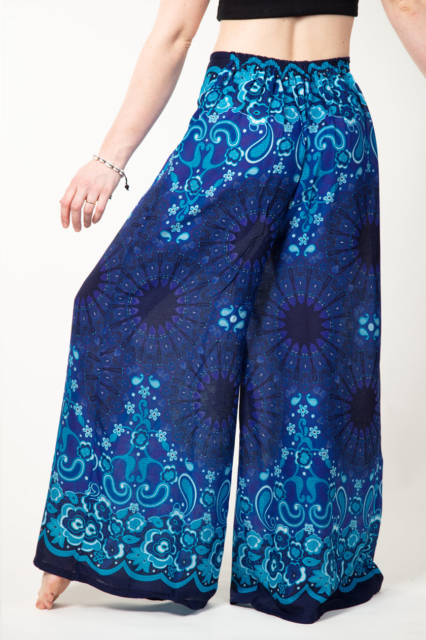 Paisley Mandala Blue Artisan Palace Pants