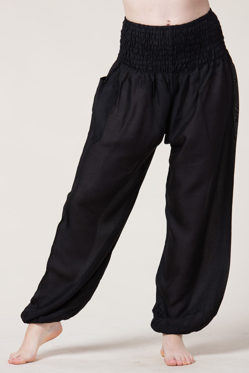 Boho Black Artisan Harem Pants