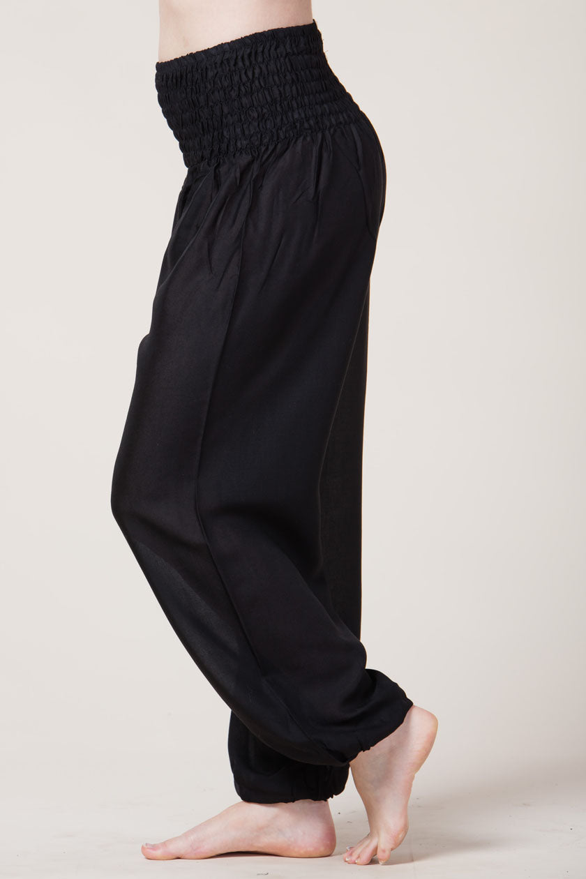 Boho Black Artisan Harem Pants