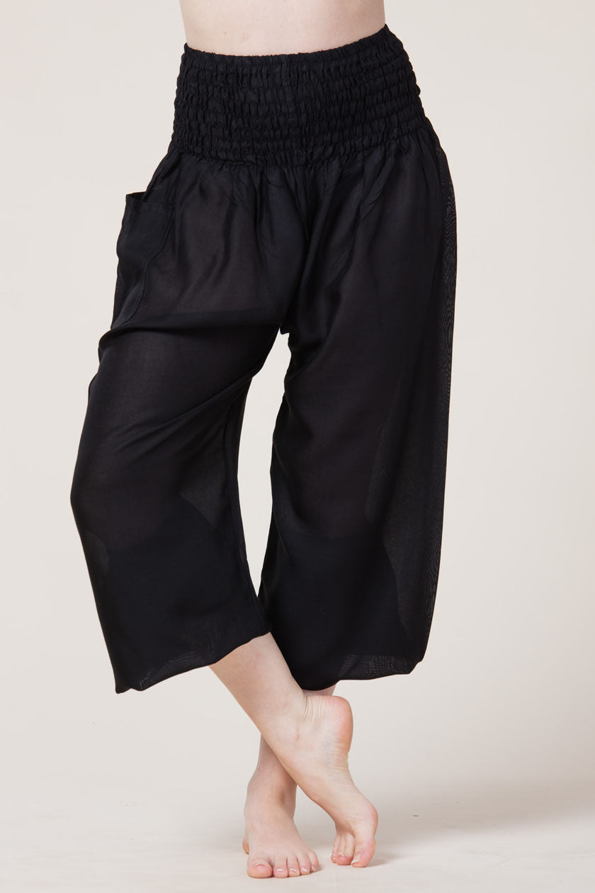 Boho Black Artisan Harem Pants