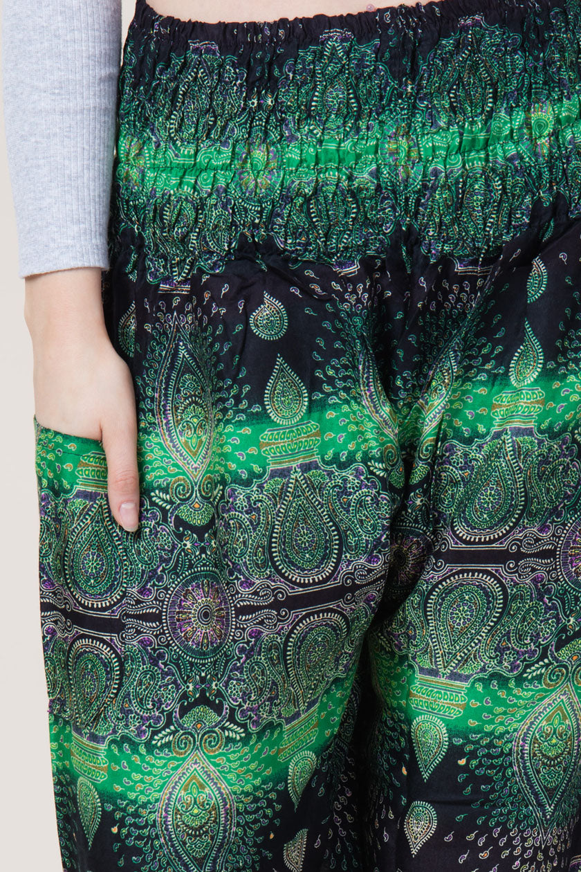Paisley Green Artisan Harem Pants
