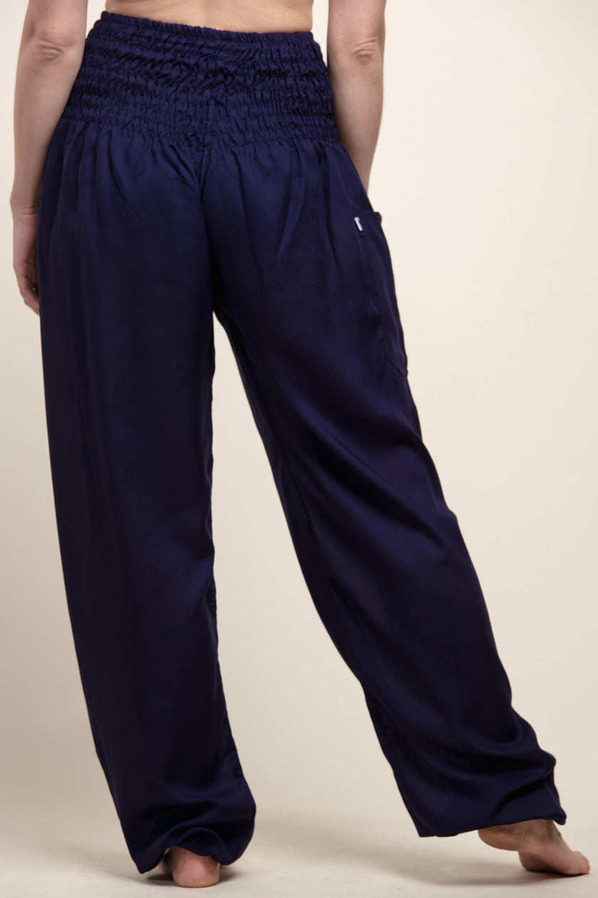 Extended Boho Navy Artisan Harem Pants