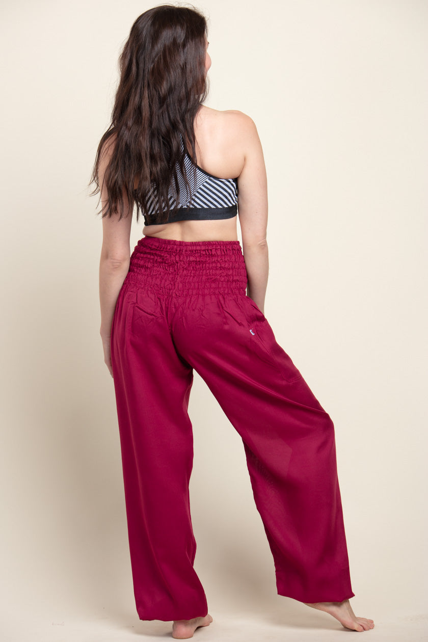 Extended Boho Burgundy Artisan Harem Pants