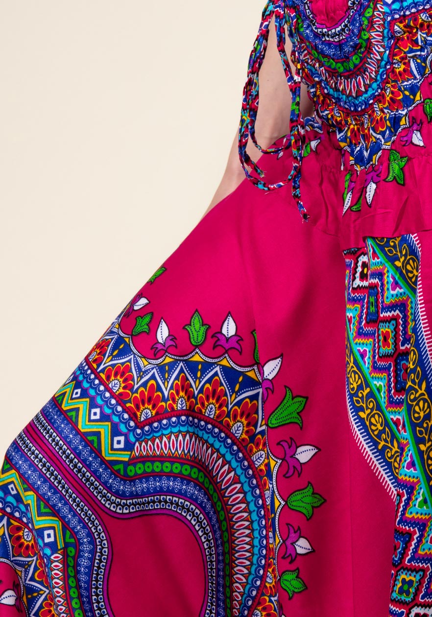 Dashiki Pink Artisan Jumpsuit Harem Pants